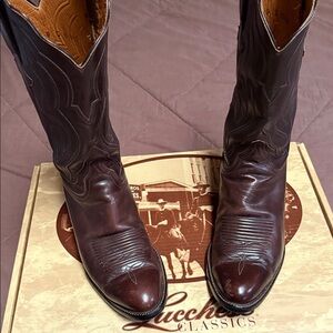 Lucchese Men's Dark Brown Cowboy Boots 9D